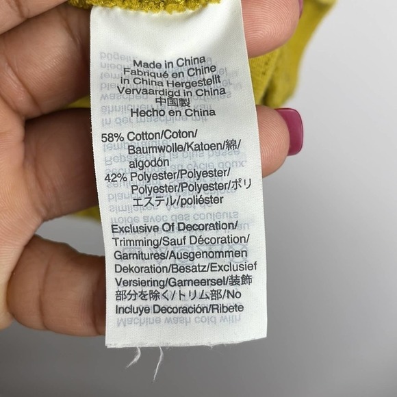 MADEWELL mustard yellow ribbed pointelle babydoll top size S Small - Picture 5 of 6